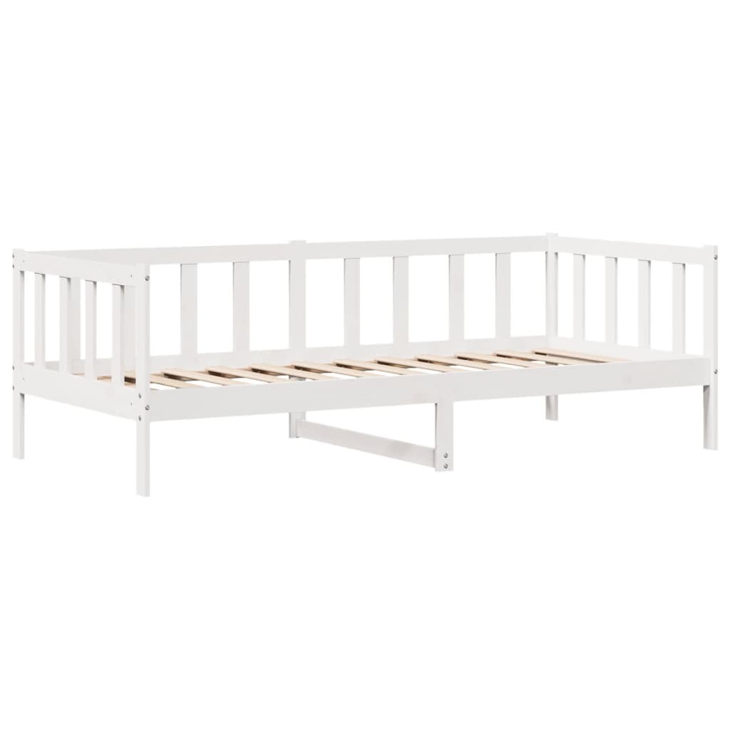 vidaXL Sofá cama con cajones madera maciza de pino blanca 90x190 cm