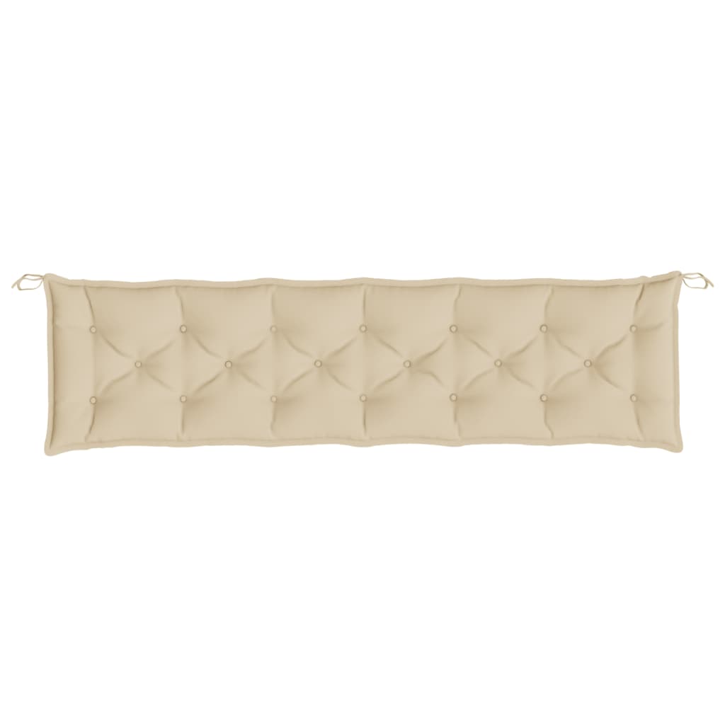 vidaXL Cojines de banco de jardín 2 uds tela Oxford beige 200x50x7 cm