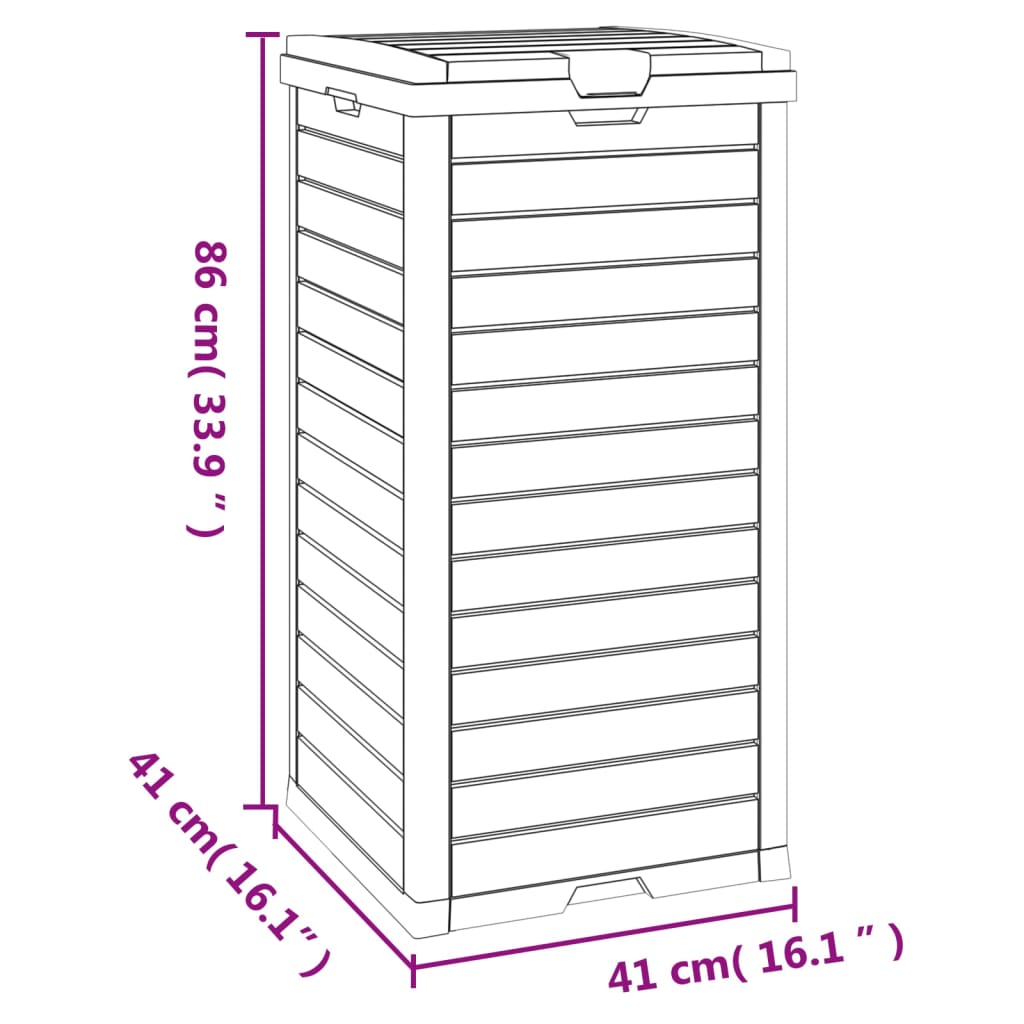 vidaXL Cubo de basura exterior polipropileno marrón claro 41x41x86 cm