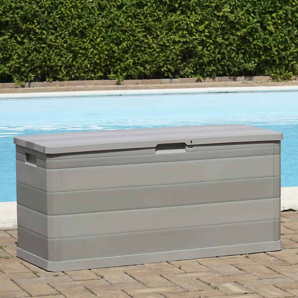 vidaXL Caja de almacenamiento de jardín gris 117x45x56 cm