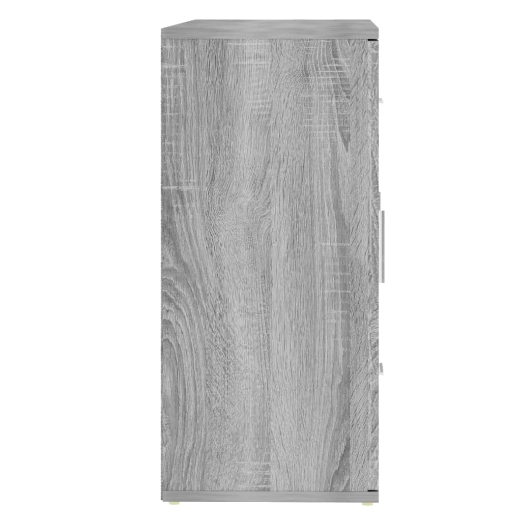 vidaXL Aparador de madera contrachapada gris Sonoma 91x29,5x65 cm