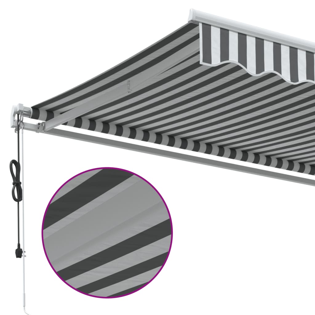 vidaXL Toldo retráctil automático gris antracita y blanco 400x350 cm