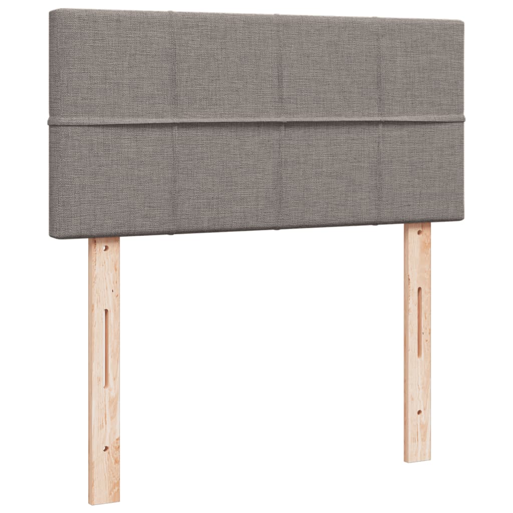 vidaXL Cama box spring con colchón tela gris taupe 90x190 cm