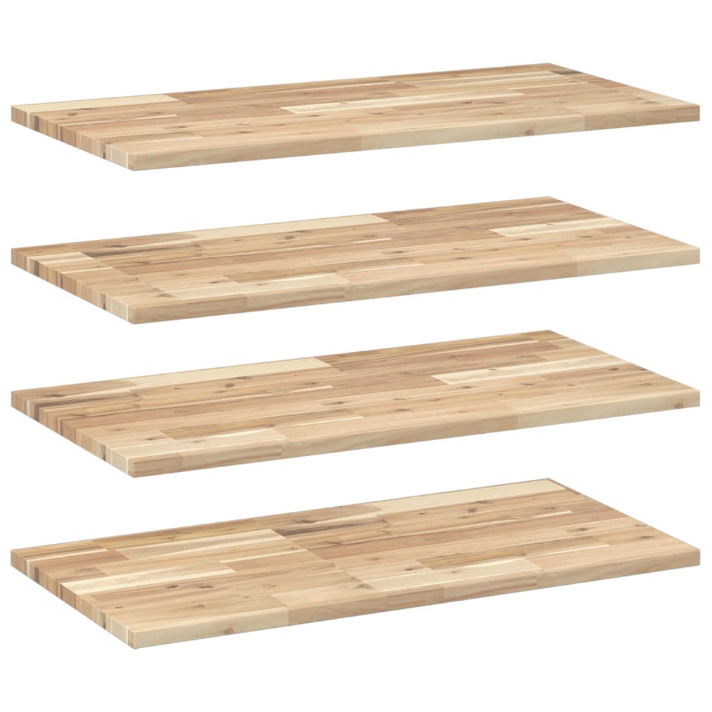 vidaXL Estantes flotantes 4 uds madera acacia sin tratar 60x40x2 cm