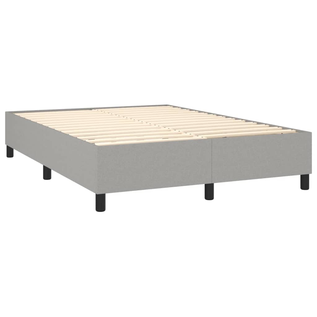 vidaXL Cama box spring con colchón tela gris claro 140x200 cm