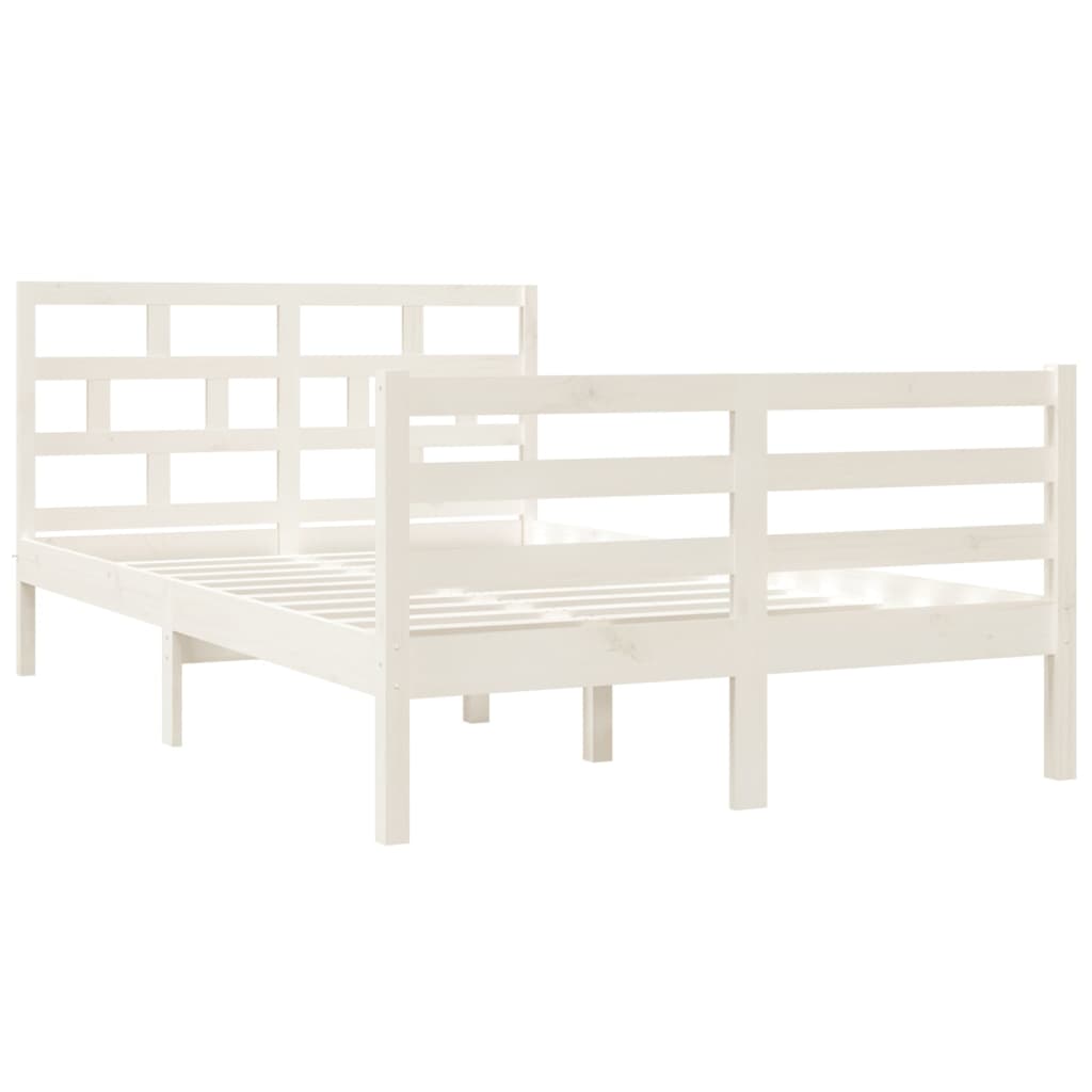 vidaXL Estructura cama doble pequeña madera maciza blanco 120x190 cm