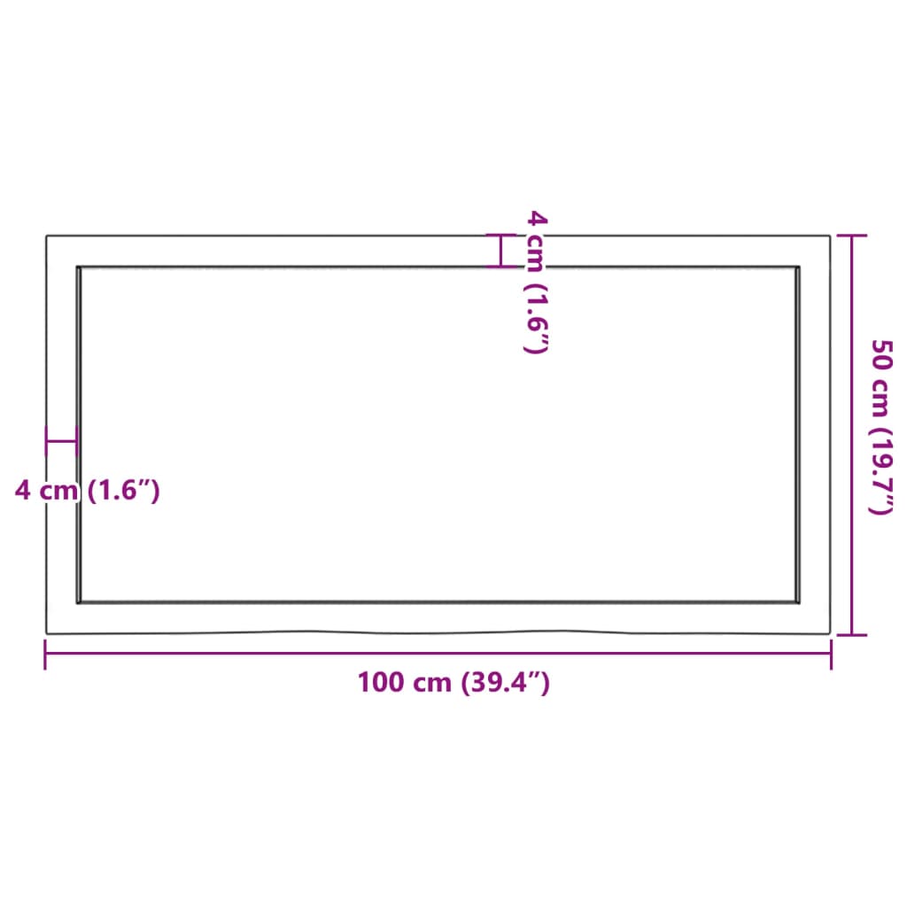 vidaXL Estante pared madera roble tratada marrón claro 100x50x(2-4) cm