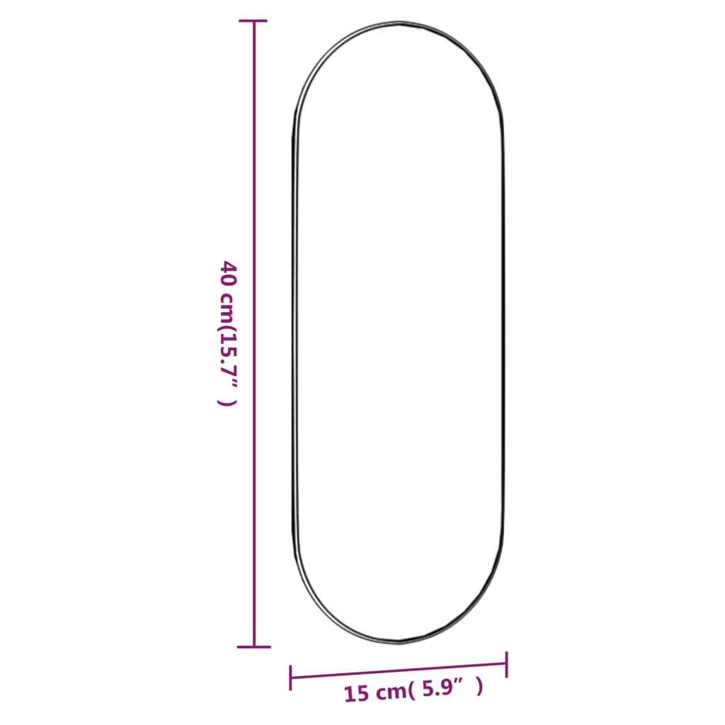 vidaXL Espejo de pared vidrio ovalado 15x40 cm