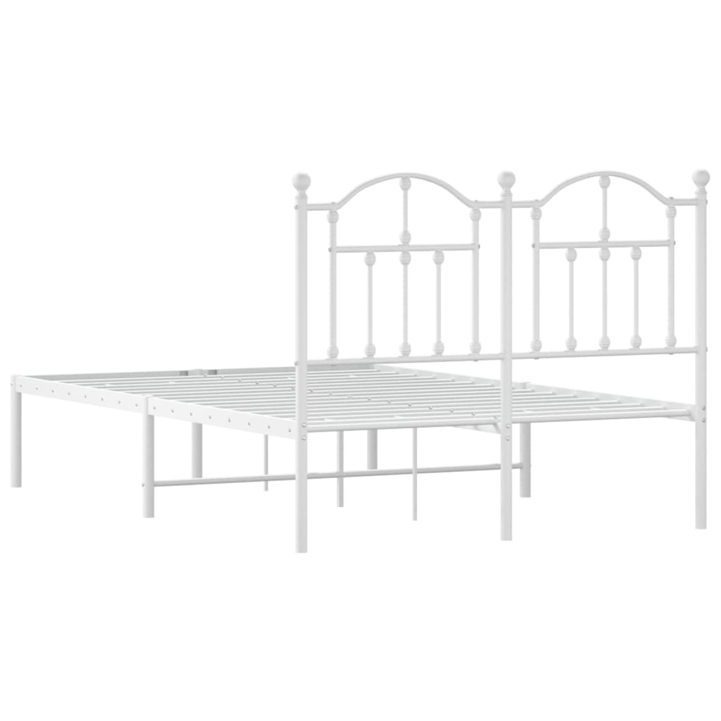 vidaXL Estructura de cama de metal con cabecero blanca 120x190 cm