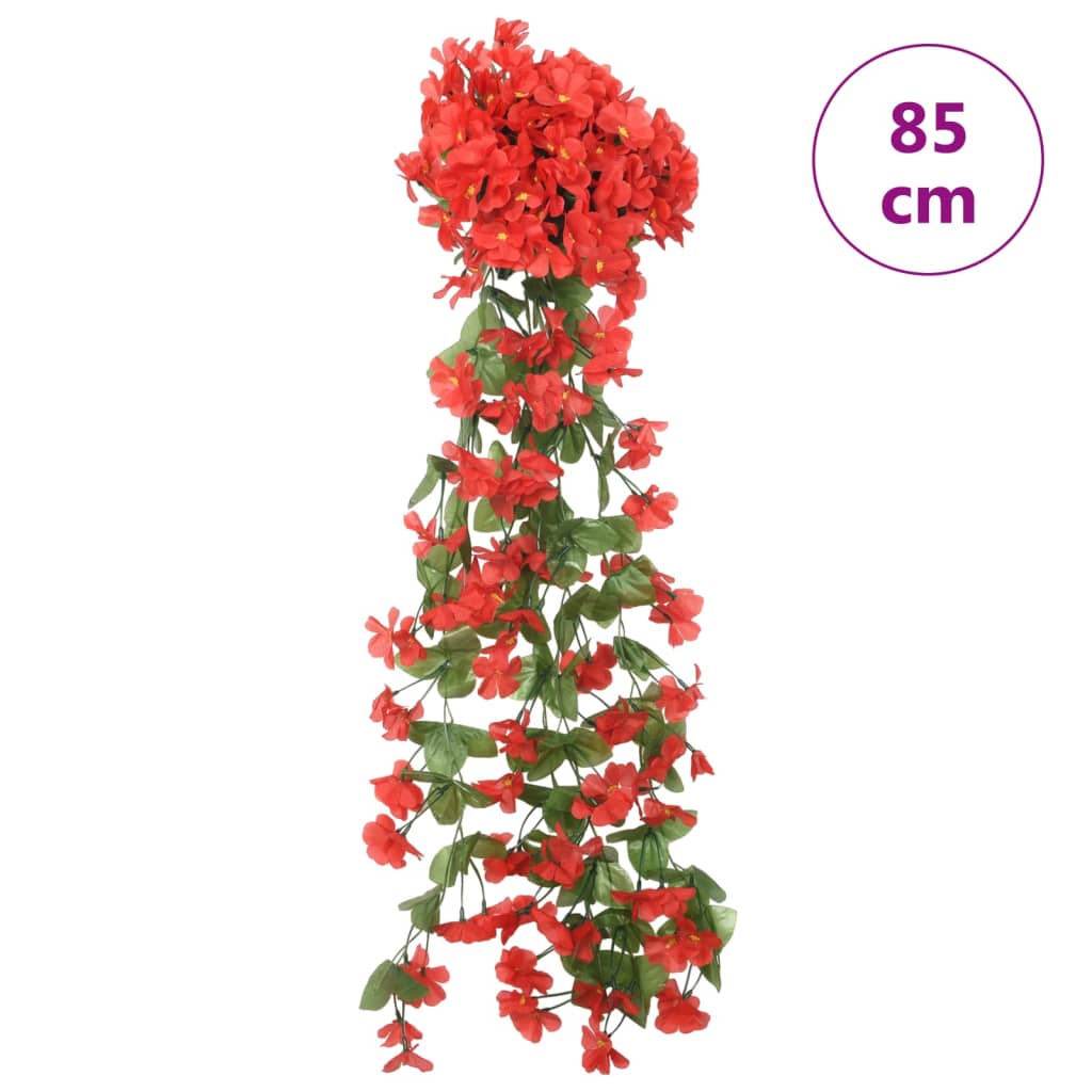 vidaXL Guirnaldas de flores de Navidad 3 uds rojo 85 cm