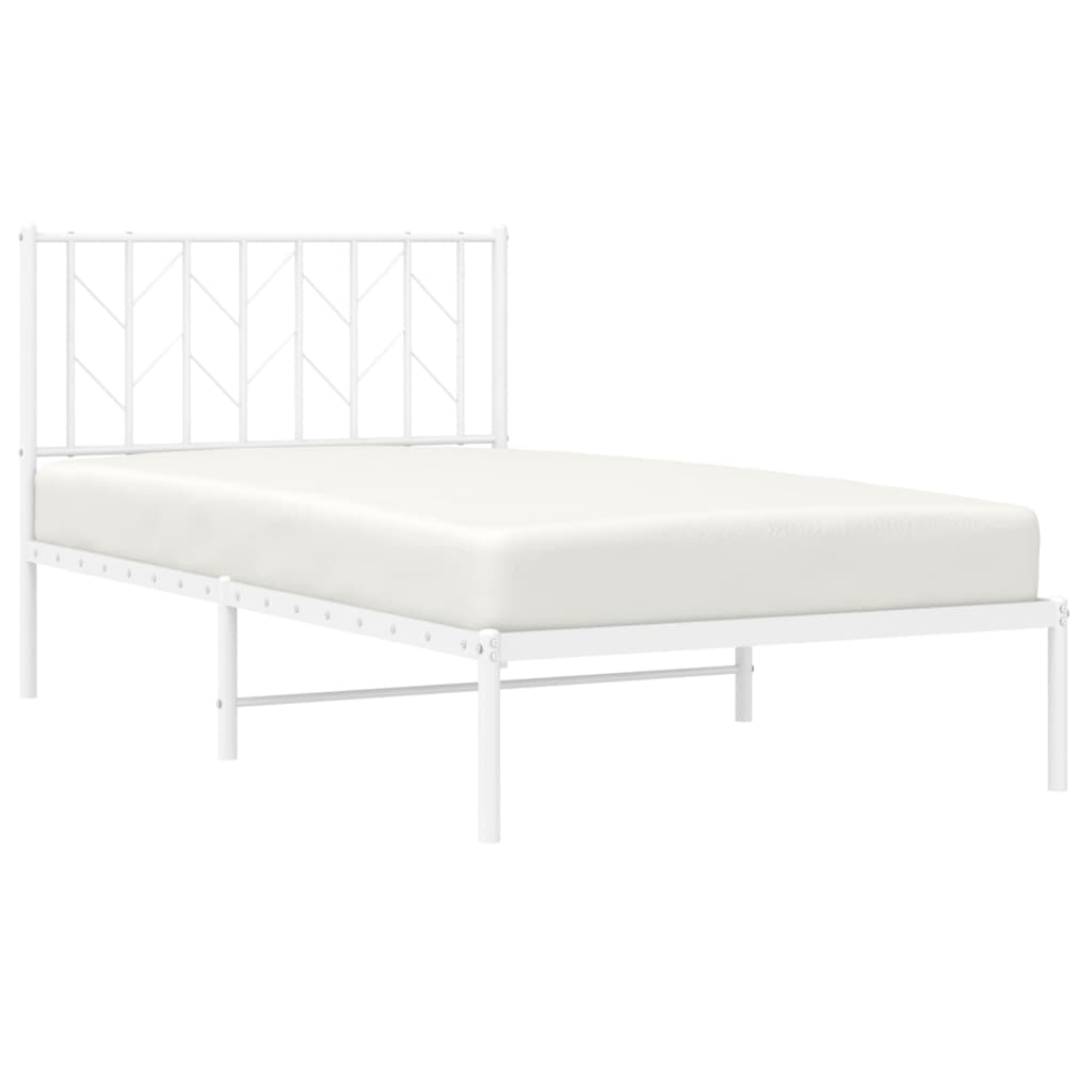 vidaXL Estructura cama sin colchón con cabecero metal blanco 100x200cm