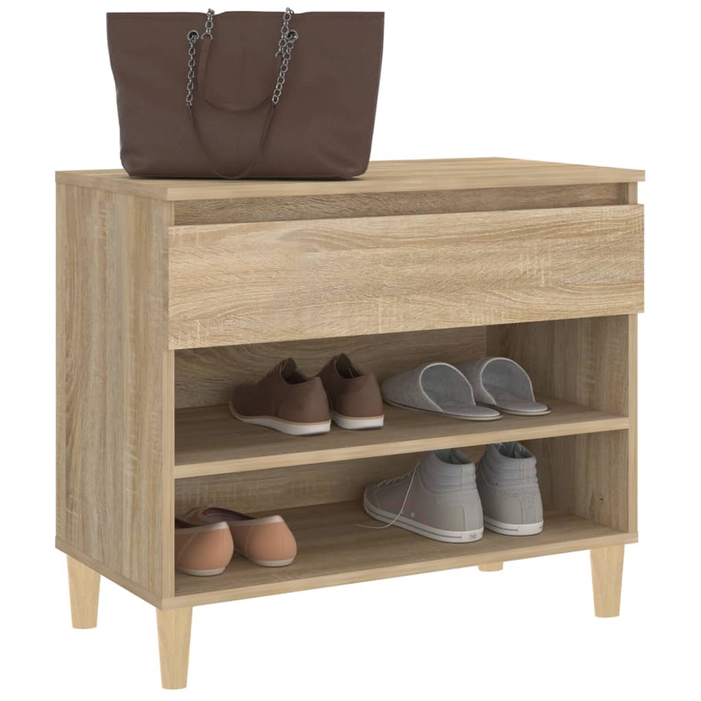 vidaXL Mueble zapatero madera contrachapada roble Sonoma 70x36x60 cm