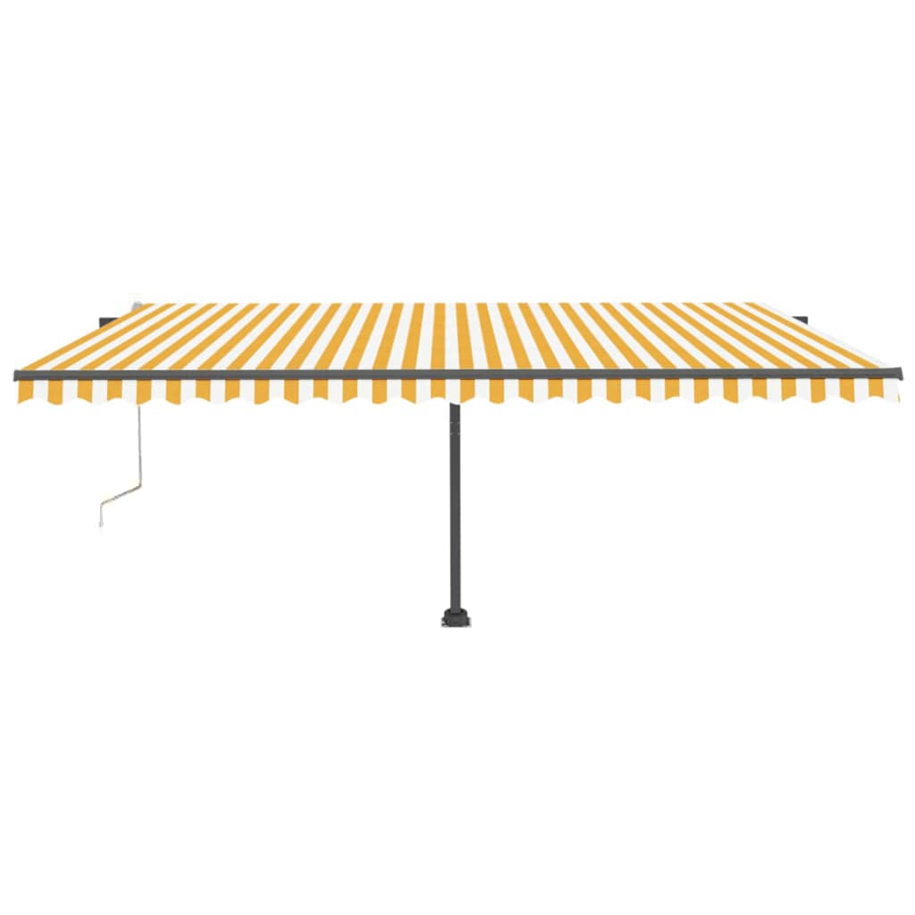 vidaXL Toldo de pie automático amarillo y blanco 500x300 cm