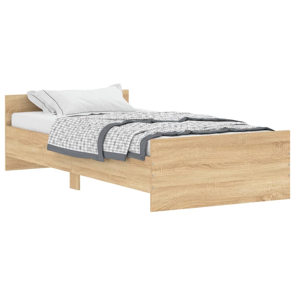 vidaXL Estructura de cama sin colchón madera roble Sonoma 100x200 cm