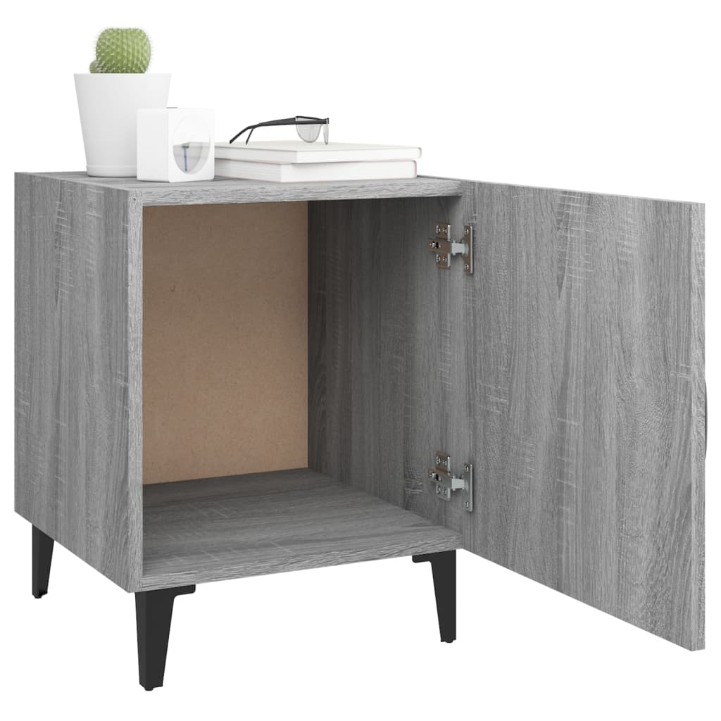 vidaXL Mesitas de noche 2 uds madera contrachapada gris Sonoma