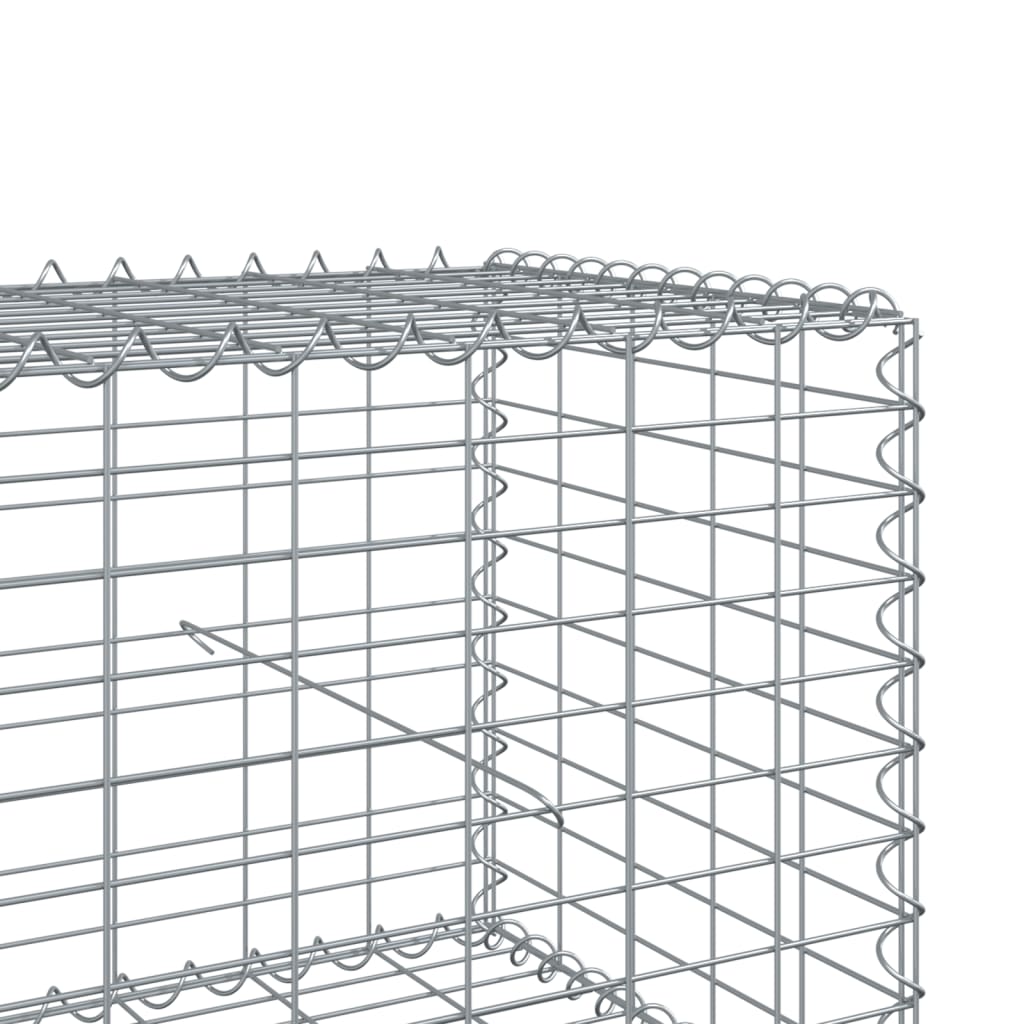 vidaXL Cesta de gaviones con cubierta hierro galvanizado 800x100x50 cm