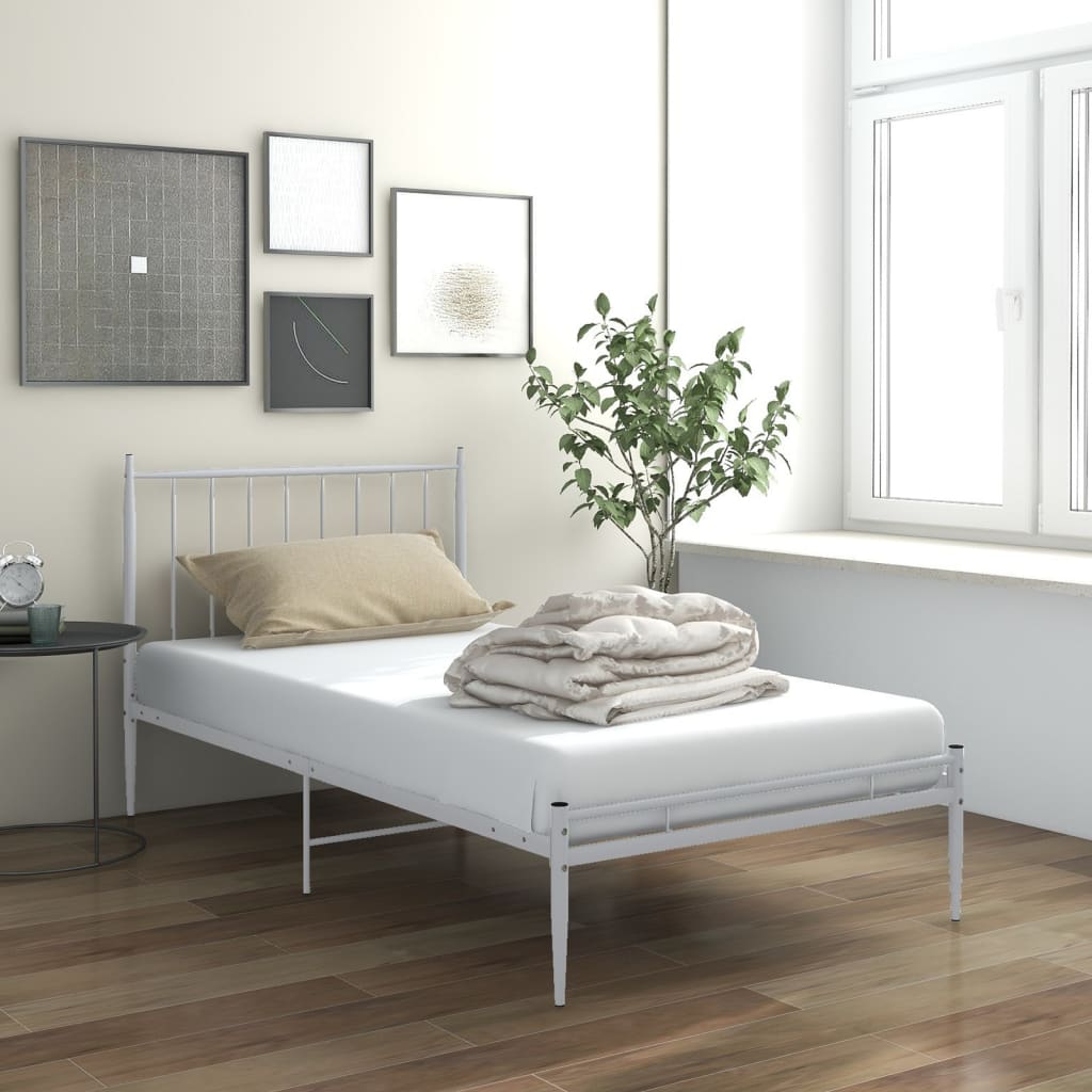 vidaXL Estructura de cama sin colchón metal blanco 100x200 cm