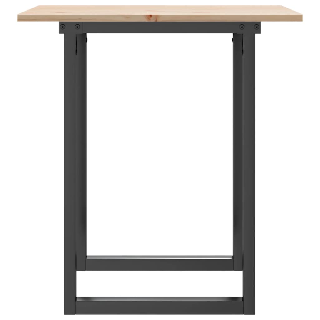 vidaXL Mesa de comedor marco O madera maciza pino y hierro 70x70x75 cm