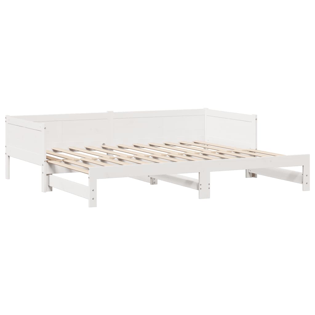 vidaXL Sofá cama nido con cajones madera maciza pino blanca 80x200 cm