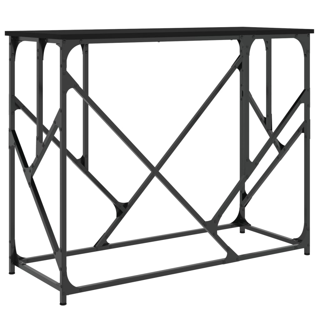 vidaXL Mesa consola madera de ingeniería negra 100x40x80 cm