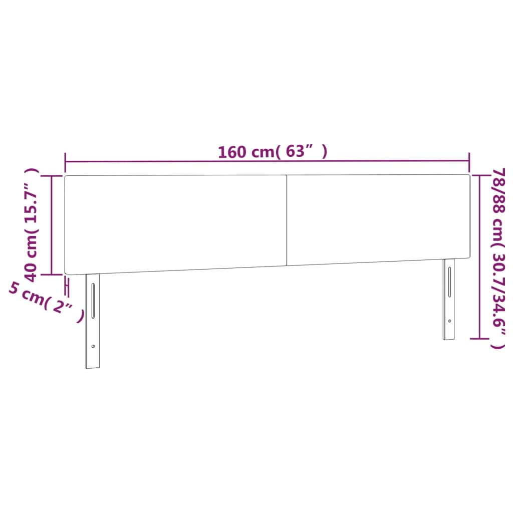 vidaXL Cabeceros 2 unidades de cuero sintético blanco 80x5x78/88 cm