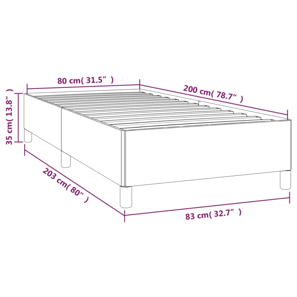 vidaXL Estructura de cama cuero sintético blanco 80x200 cm