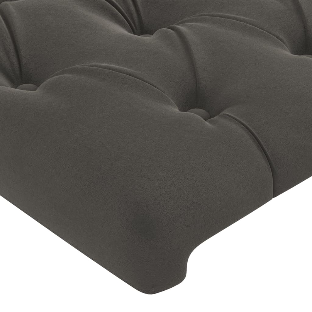 vidaXL Cabeceros 4 unidades de terciopelo gris oscuro 90x7x78/88 cm