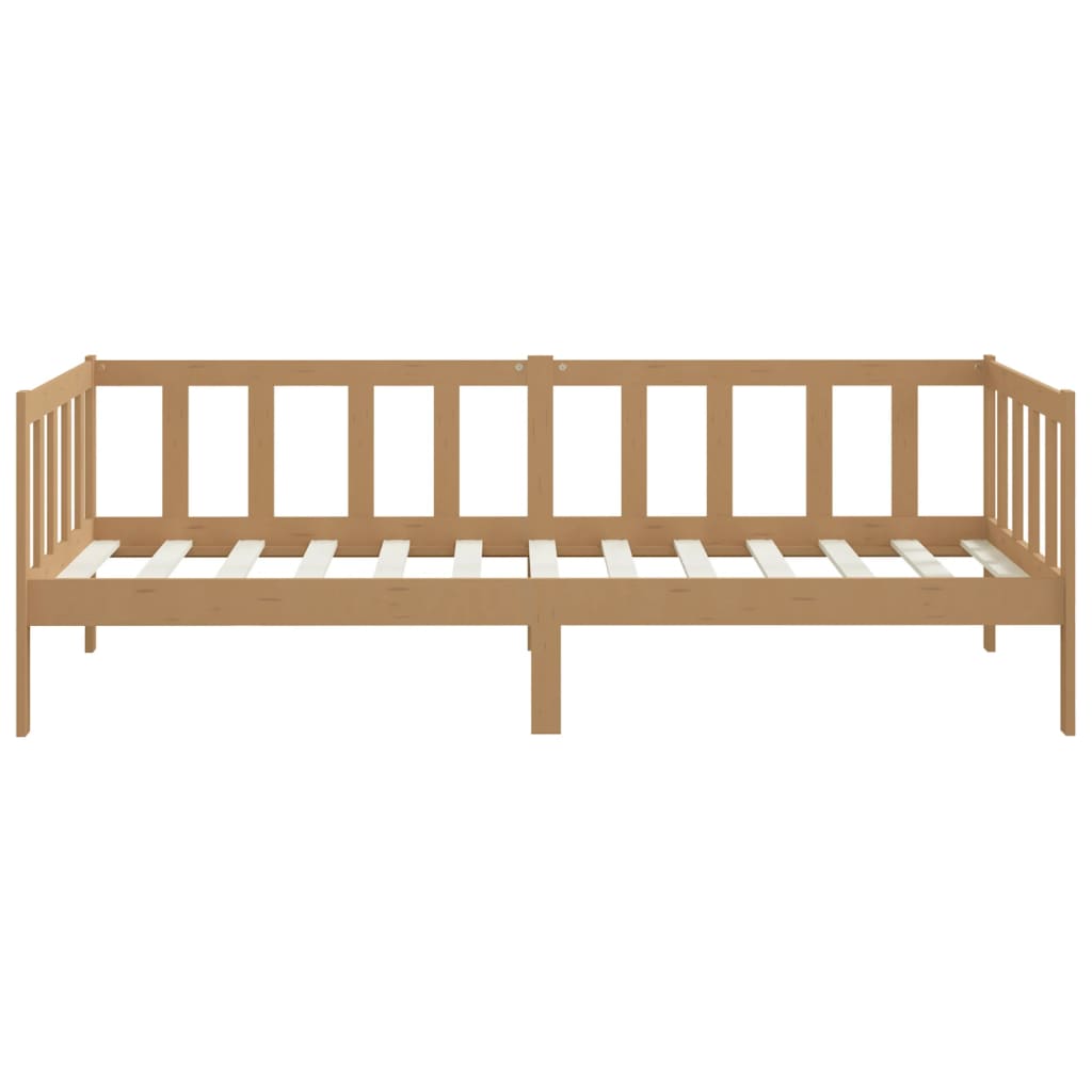 vidaXL Cama de día de madera maciza de pino marrón miel 90x200 cm