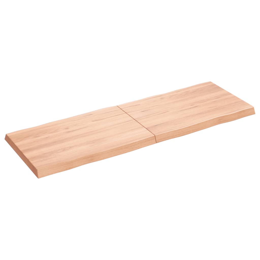 vidaXL Tablero mesa madera tratada borde natural marrón 120x40x(2-4)cm