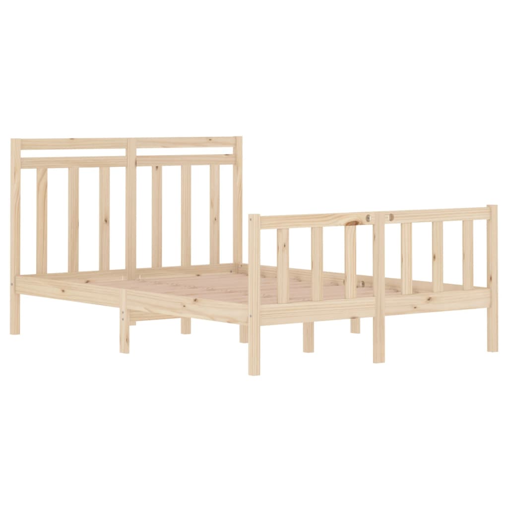 vidaXL Estructura de cama de matrimonio madera maciza 135x190 cm