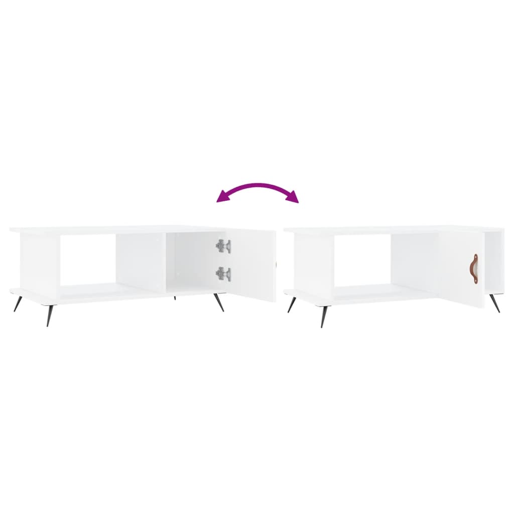 vidaXL Mesa de centro madera contrachapada blanco 90x50x40 cm