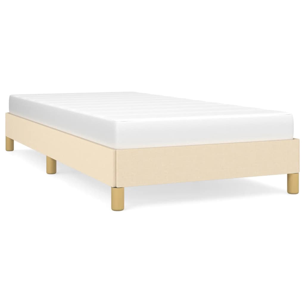 vidaXL Estructura de cama sin colchón tela crema 90x190 cm