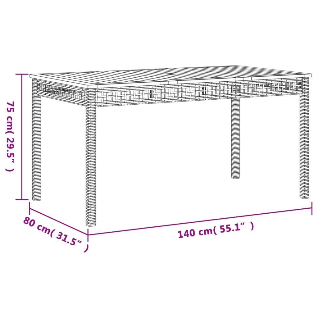 vidaXL Set comedor de jardín 5 piezas con cojines ratán sintético gris