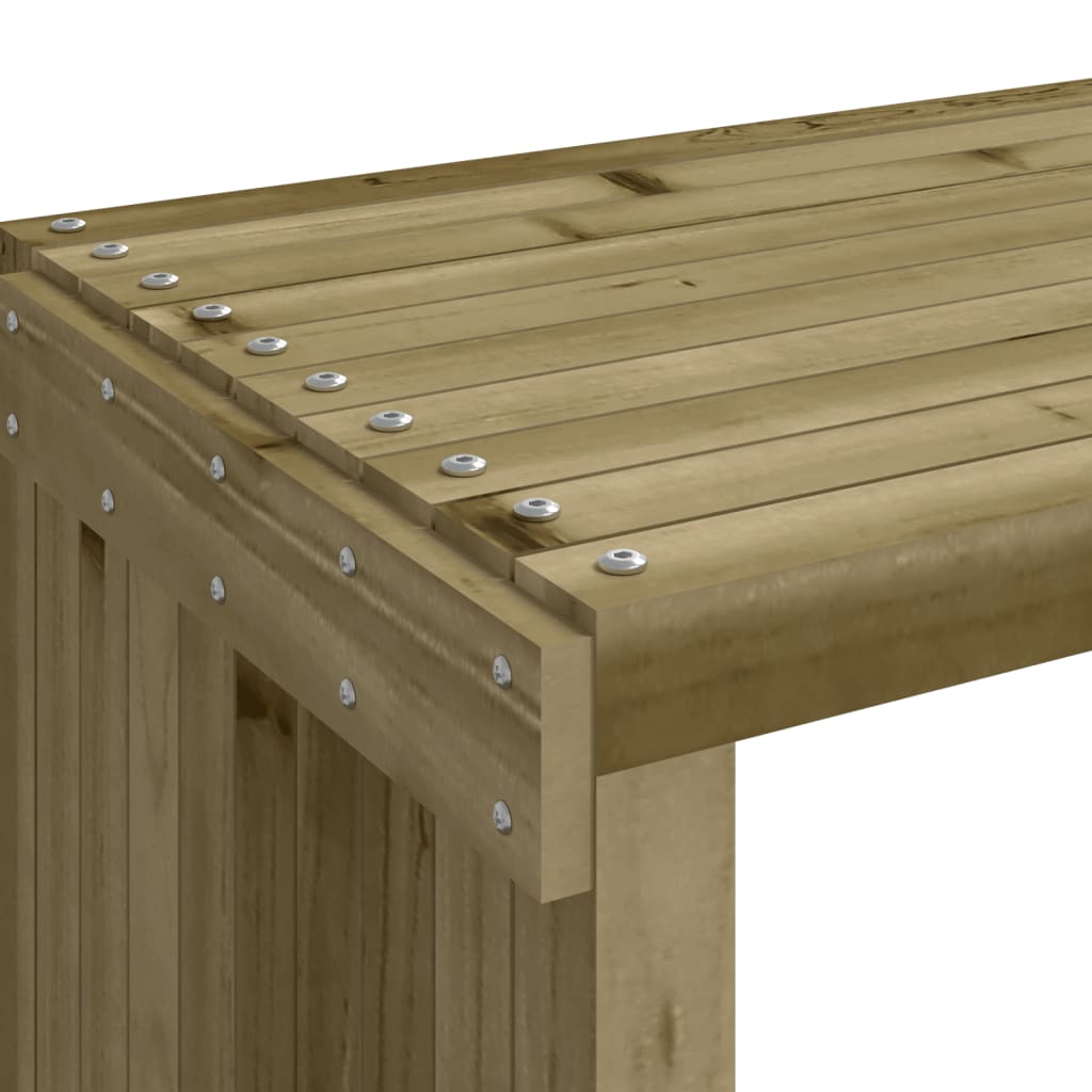 vidaXL Banco jardín extensible madera impregnada pino 212,5x40,5x45 cm