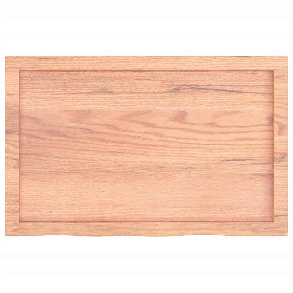 vidaXL Tablero mesa madera roble tratada marrón claro 80x50x(2-4) cm