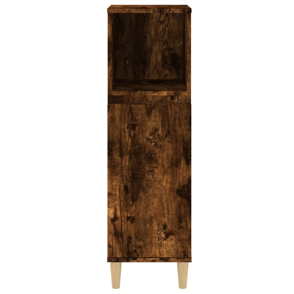 vidaXL Armario de baño madera contrachapada roble ahumado 30x30x100 cm