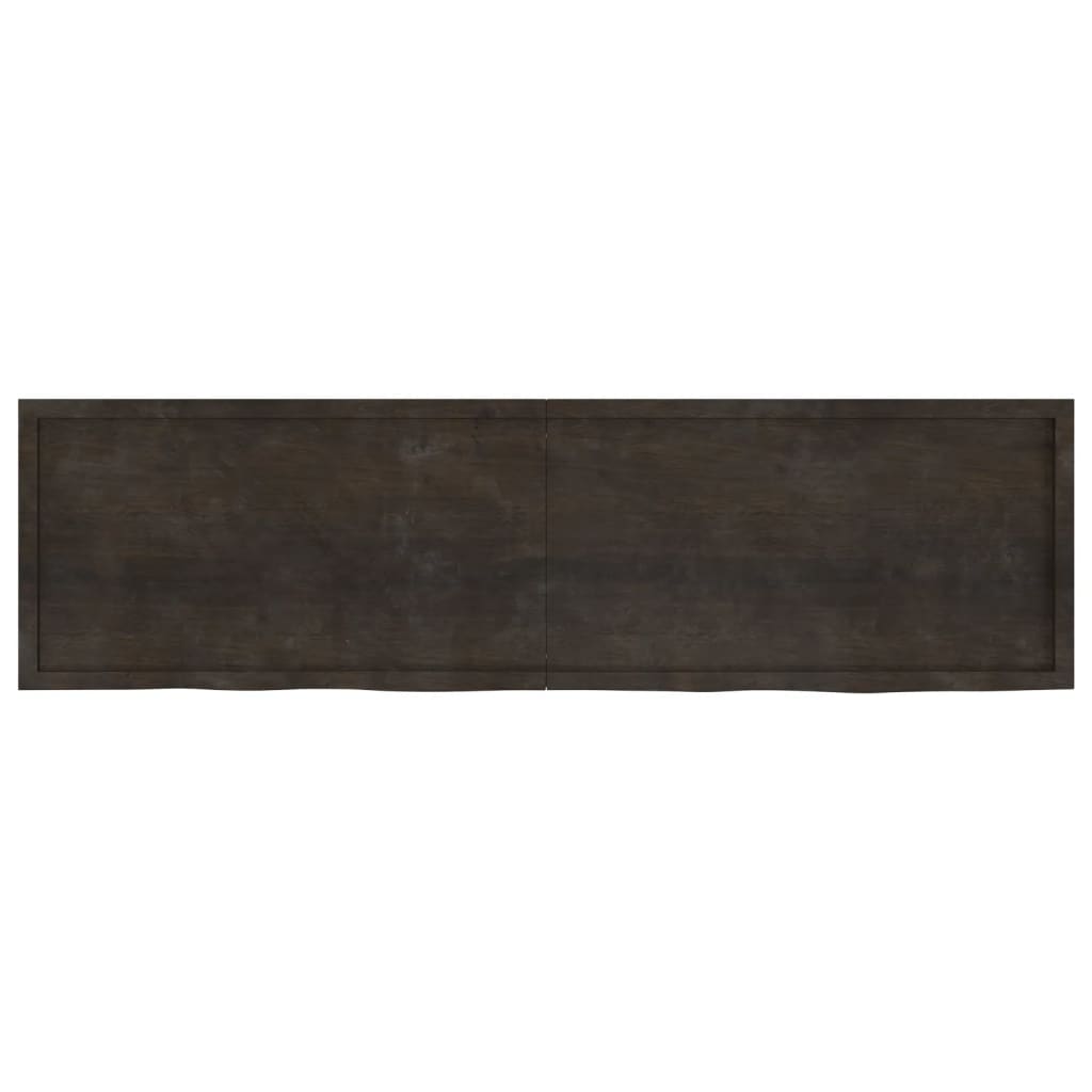 vidaXL Encimera de baño madera tratada marrón oscuro 220x60x(2-6) cm