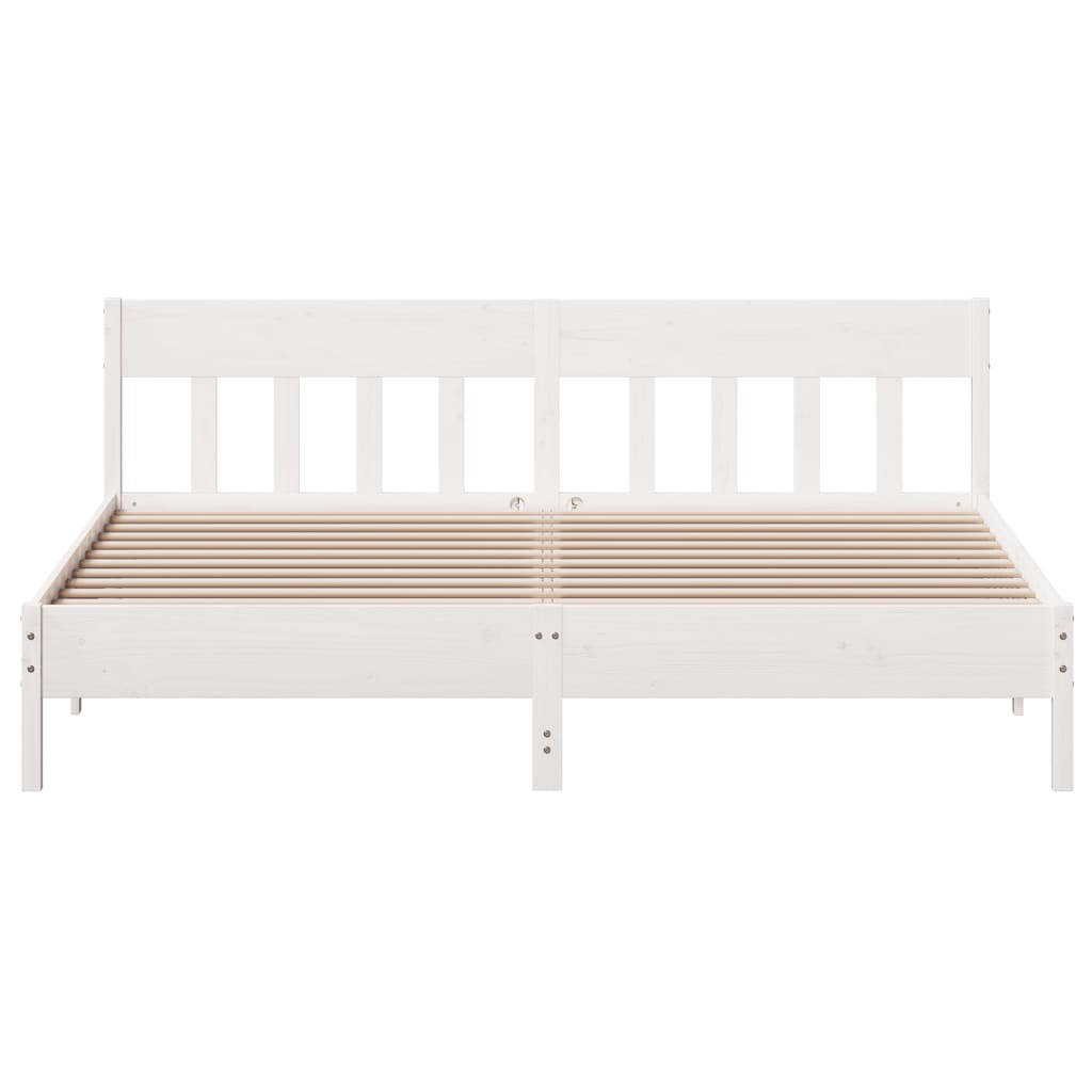 vidaXL Cama sin colchón madera maciza de pino blanca 180x200 cm