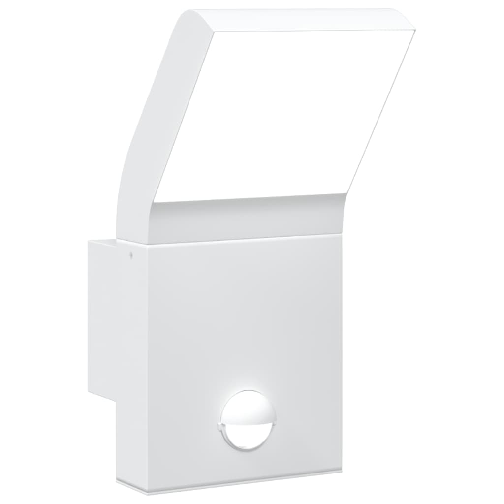 vidaXL Lámpara de pared de exterior LED con sensor aluminio blanco