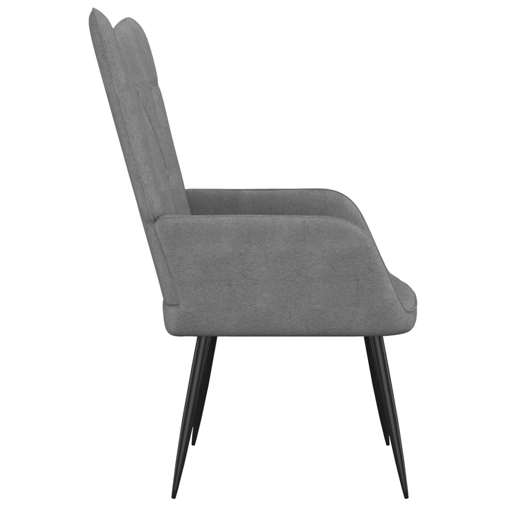 vidaXL Sillón de relax con taburete tela gris oscuro