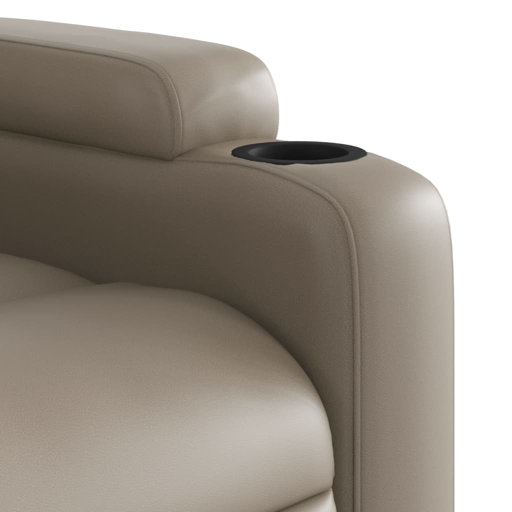 vidaXL Sillón reclinable de masaje eléctrico cuero sintético capuchino