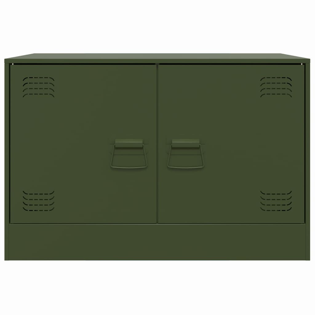 vidaXL Mueble para TV de acero verde oliva 67x39x44 cm