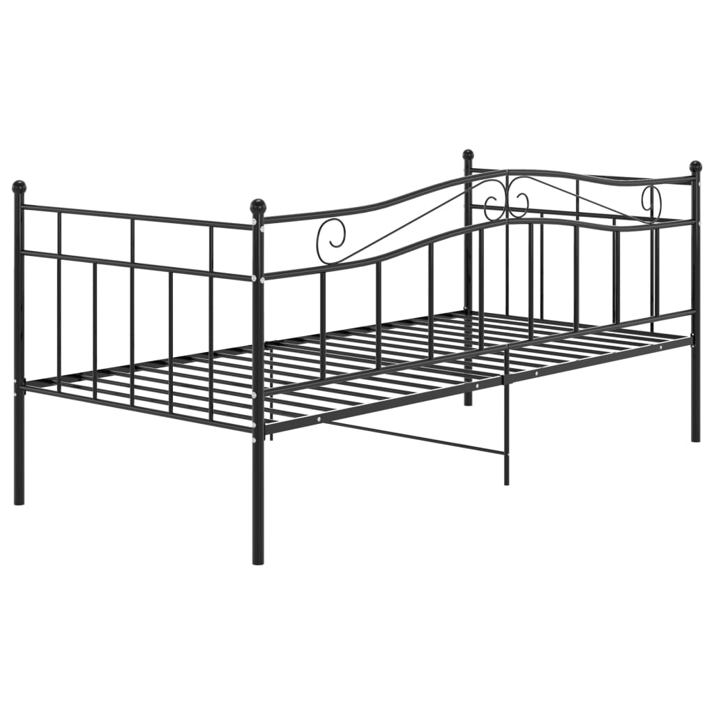 vidaXL Estructura de sofá cama sin colchón metal negro 90x200 cm