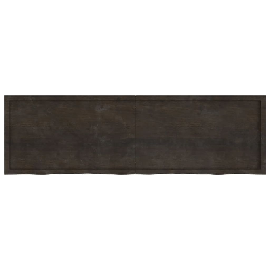 vidaXL Estante pared madera roble tratada marrón oscuro 200x60x(2-4)cm