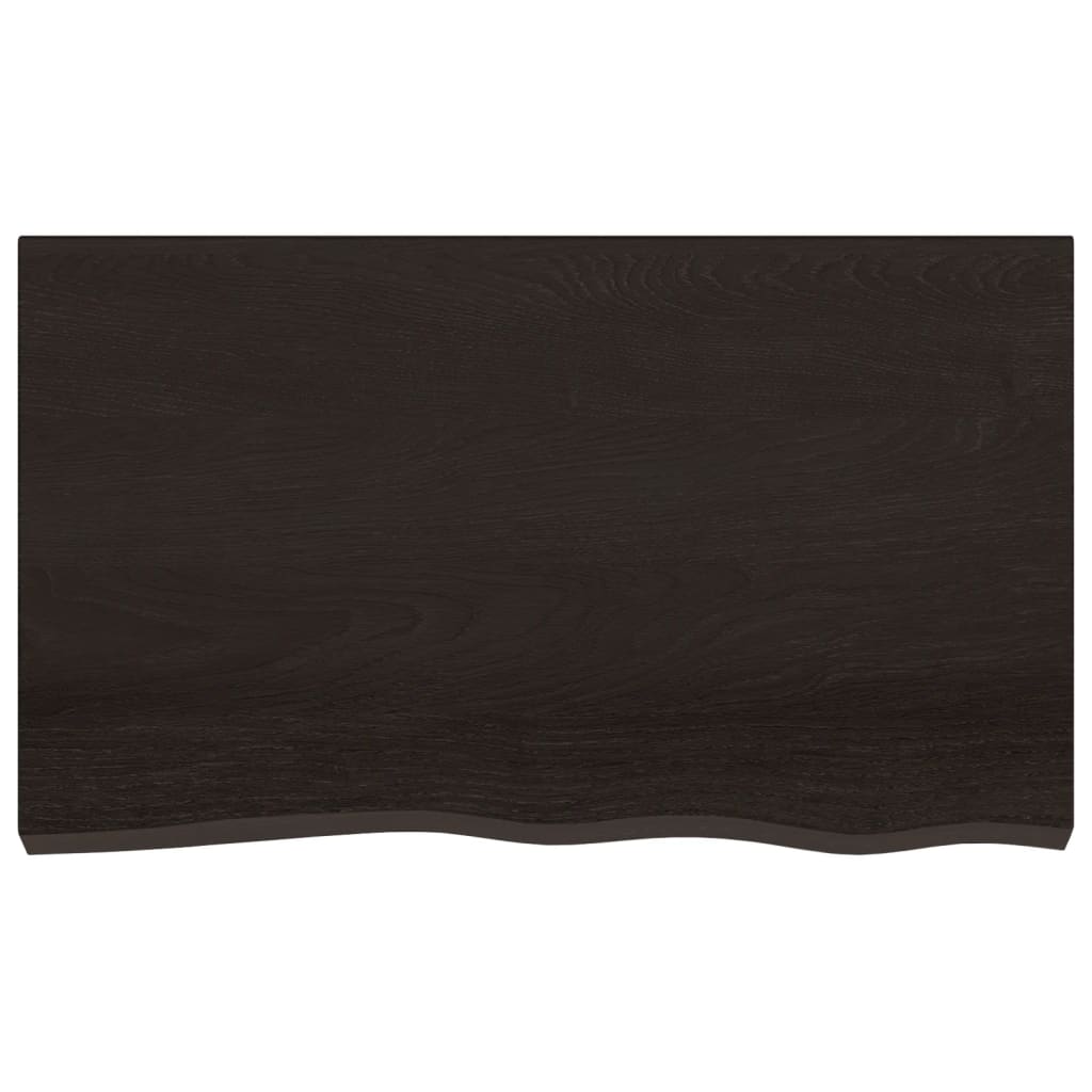 vidaXL Tablero mesa madera de roble tratada marrón oscuro 100x60x2 cm