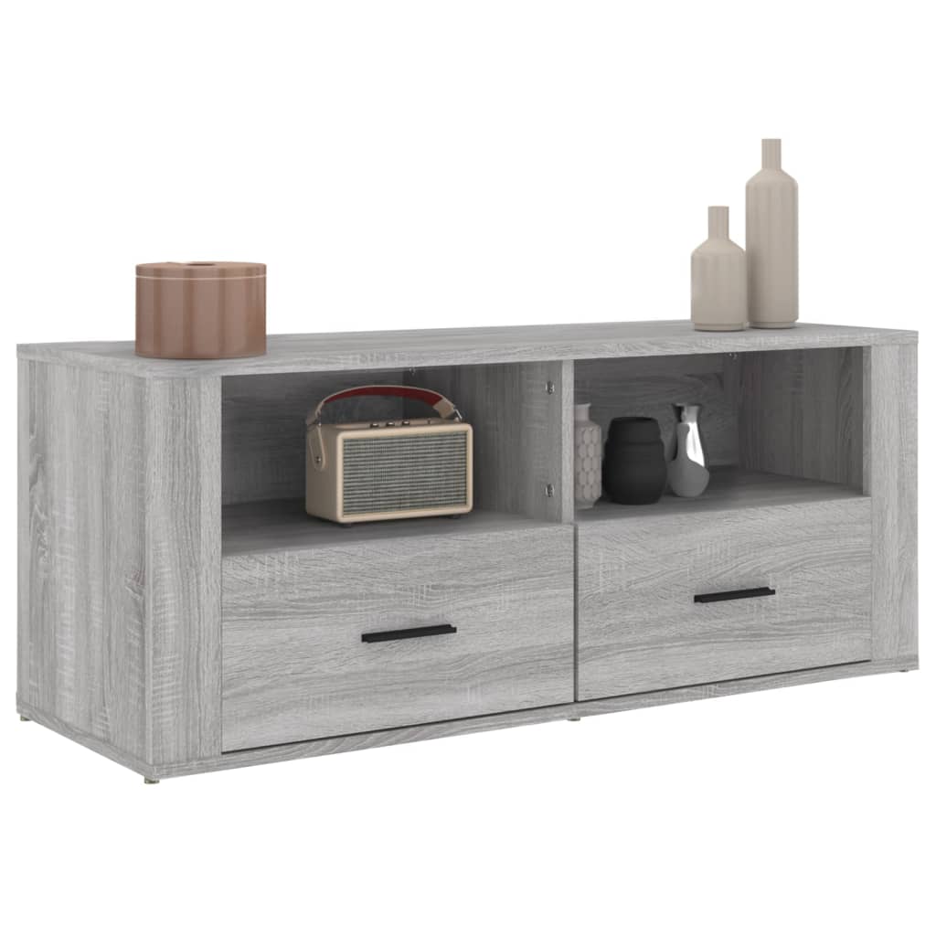 vidaXL Mueble de TV madera contrachapada gris Sonoma 100x35x40 cm