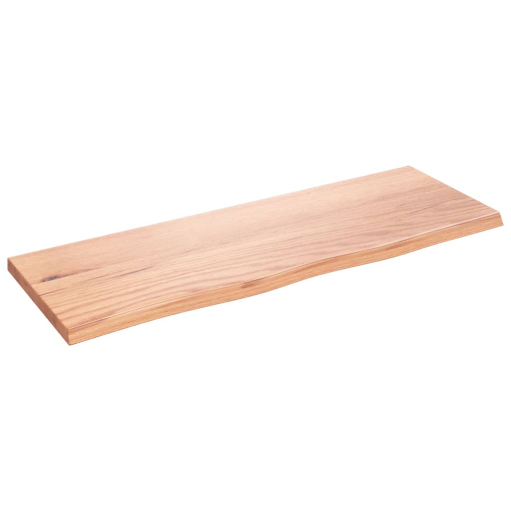 vidaXL Encimera de baño madera maciza tratada marrón claro 80x30x2 cm