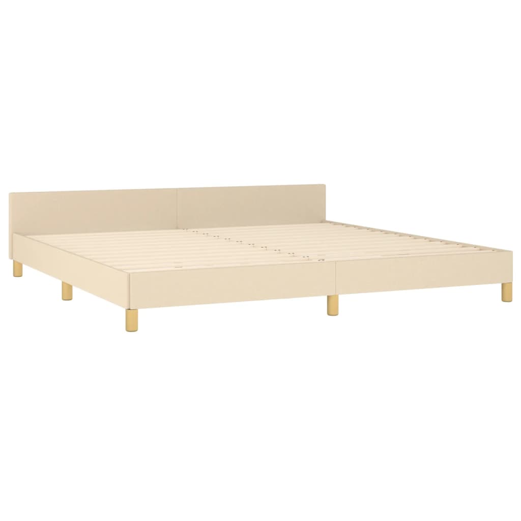 vidaXL Estructura de cama con cabecero de tela color crema 200x200 cm