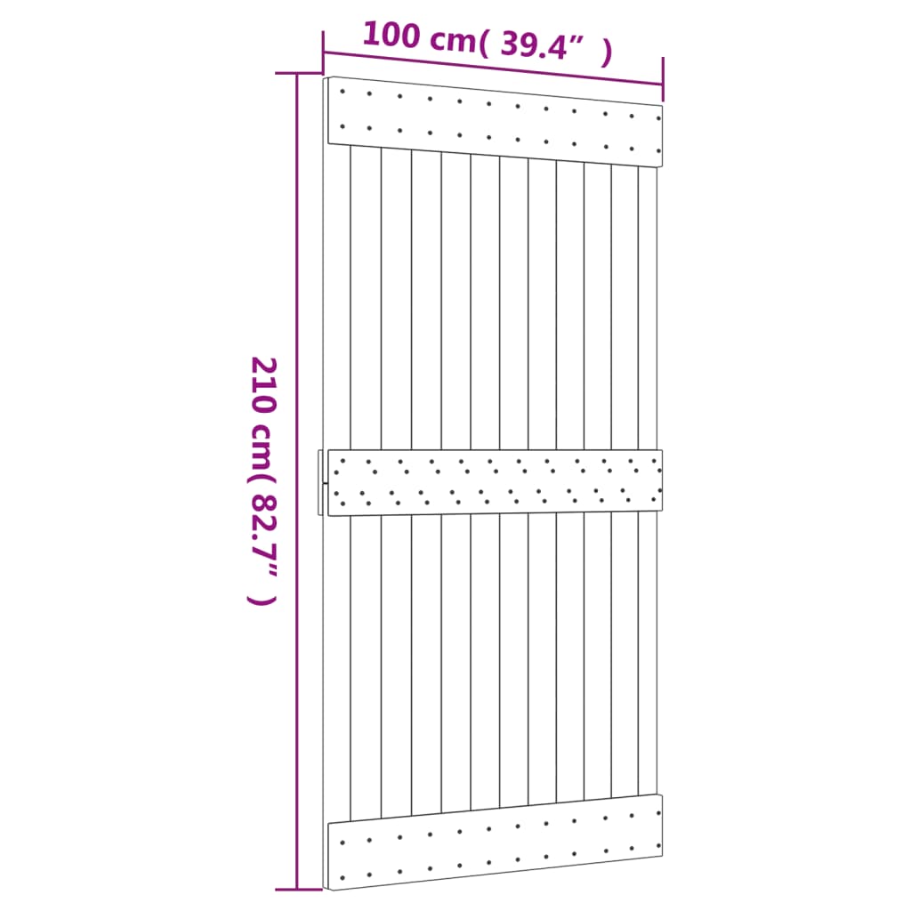 vidaXL Puerta NARVIK madera maciza pino 100x210 cm