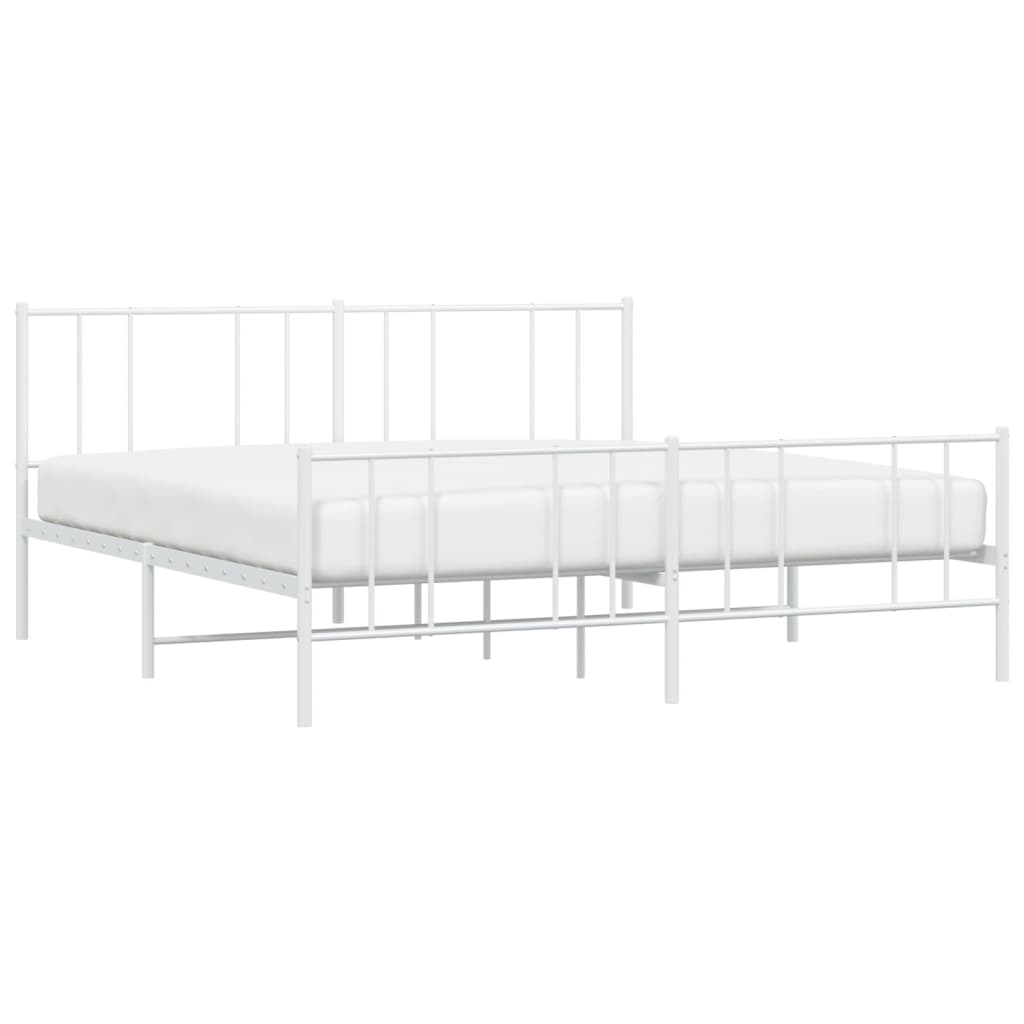 vidaXL Estructura cama sin colchón con estribo metal blanco 193x203 cm